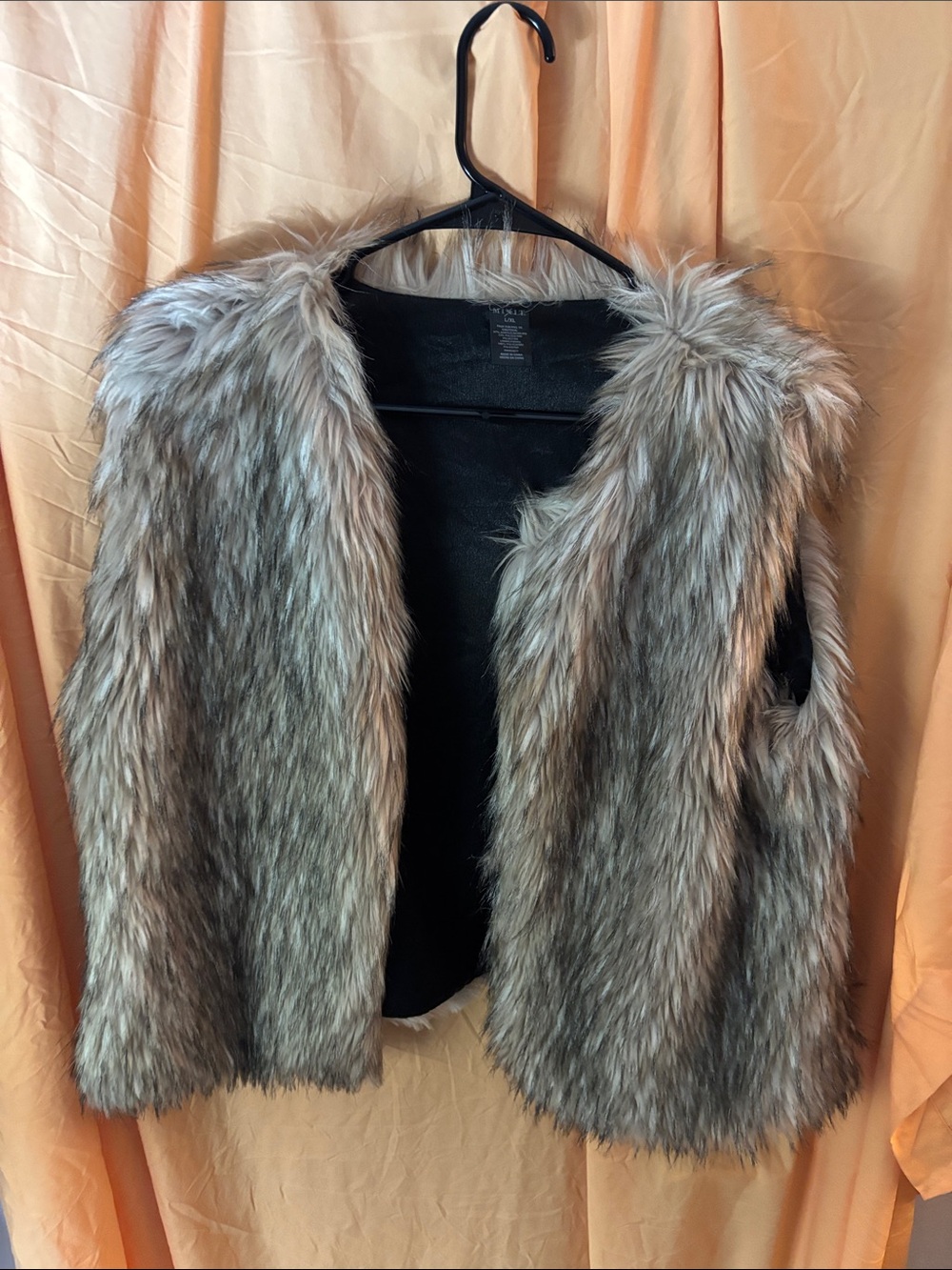 Mixit Faux Fur Vest in Taupe Gray